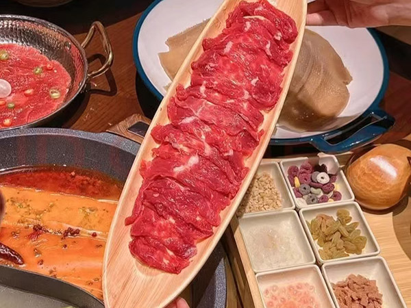 PS8168-16.5网红鲜牛肉船型长条盘